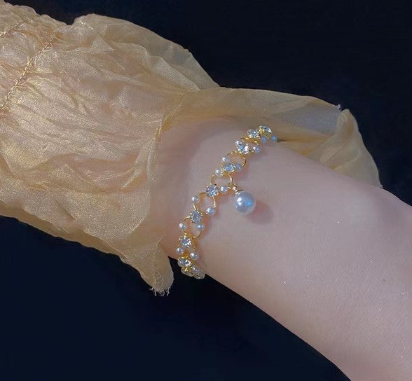 Diamond Pearl Bracelet