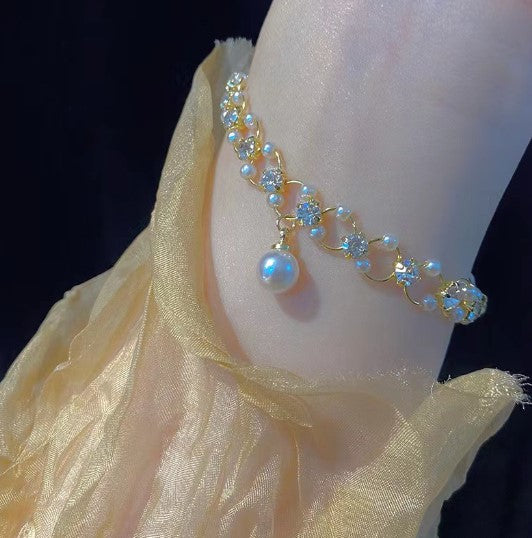 Diamond Pearl Bracelet