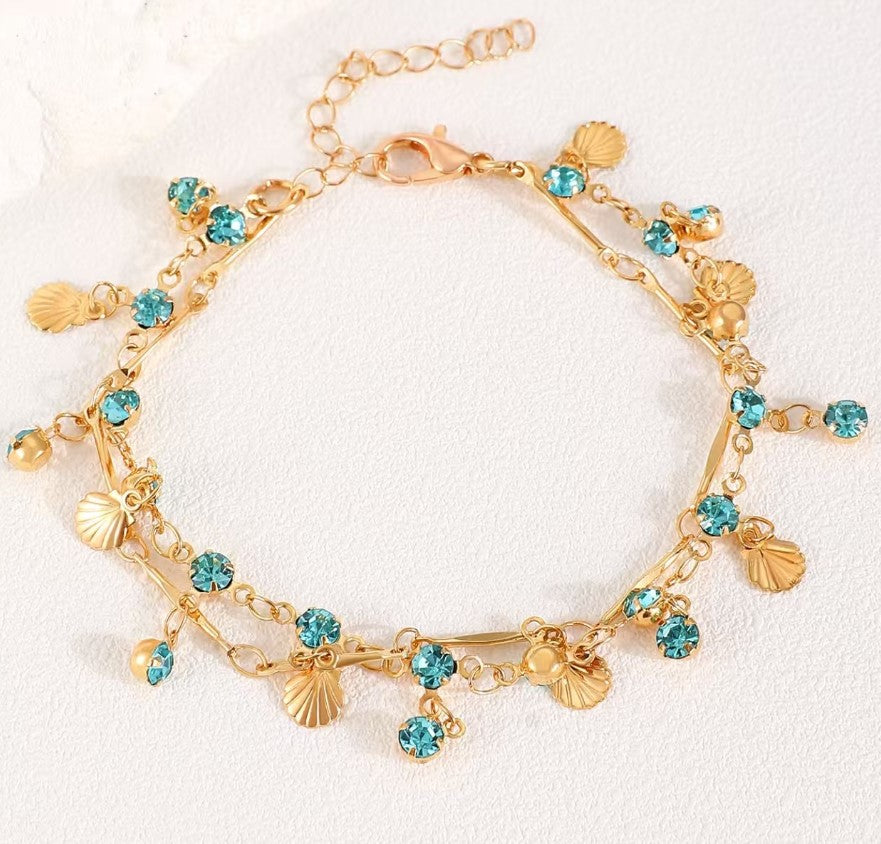 GOLD SHELL MULTI LAYER KOREAN BRACELET