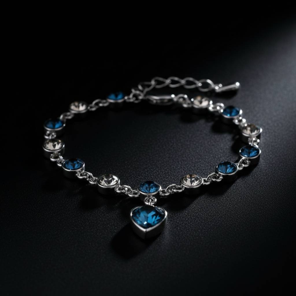 HEART CRYSTAL SILVER KOREAN BRACELET