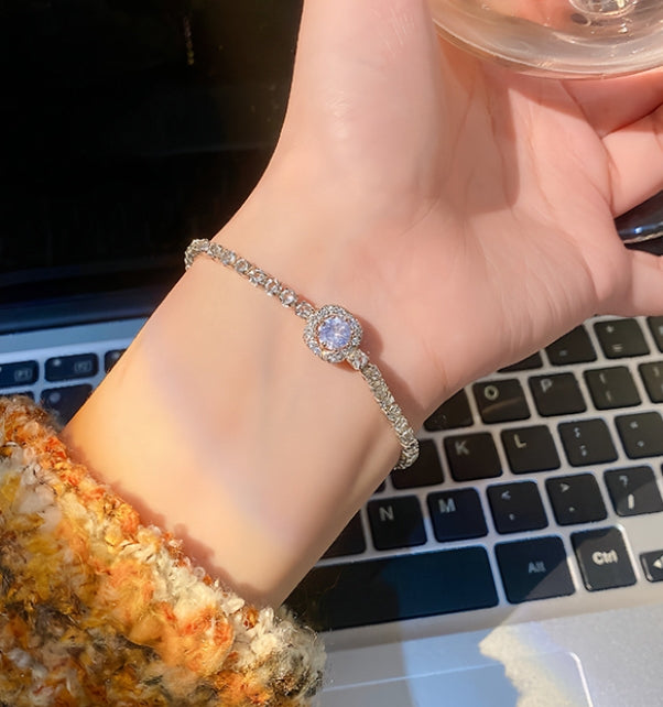 SILVER AD STONE BRACELET
