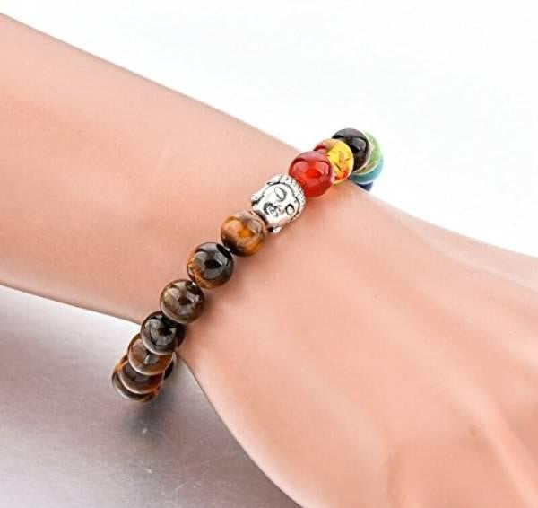 7 chakra Bracelet Tiger Eye Bracelet Adjustable