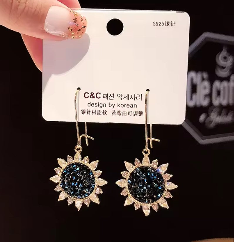 Flower Crystal Zircon Drop Earring