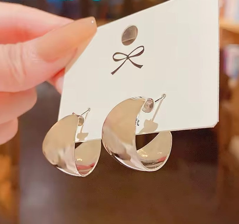 Silver - Plated Hoop Earring