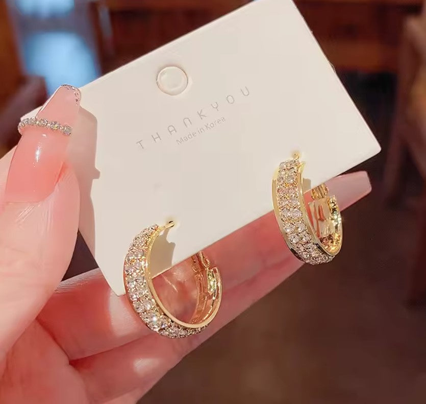 Crystal Zircon Hoop Earring