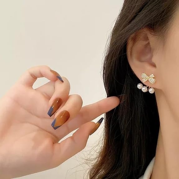 Bow Pearl Stud / Drop Earring