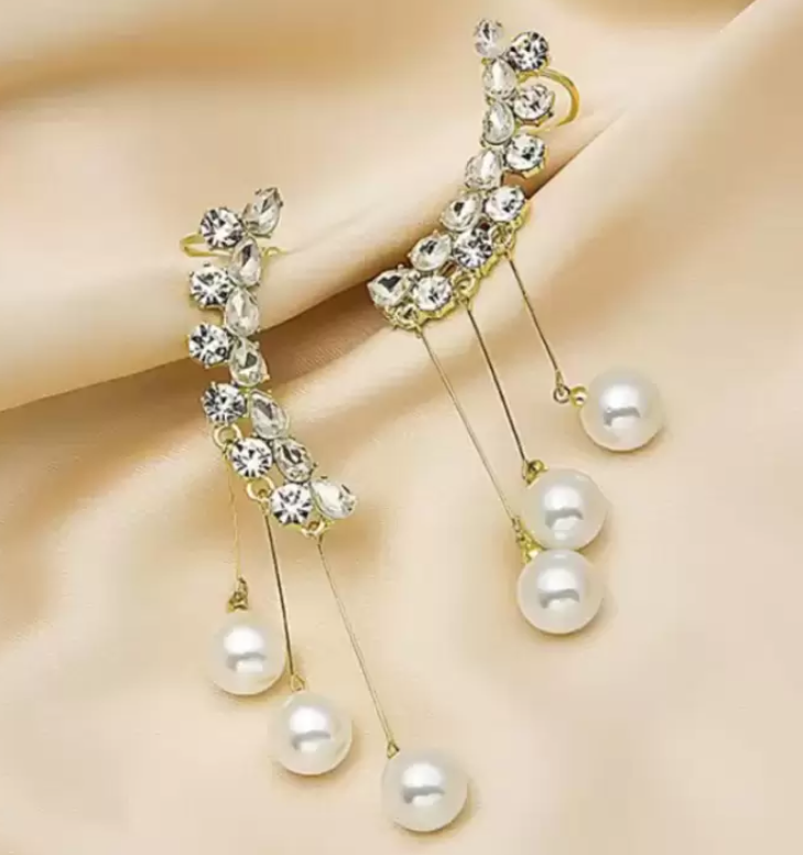 Pearl Tassel Earcuff Earring