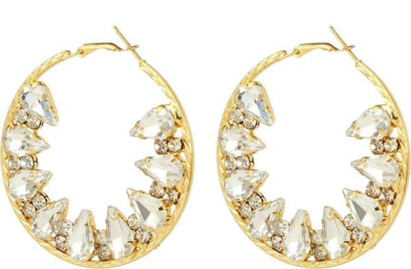 Crystal Cubic Zircon Hoop Earring