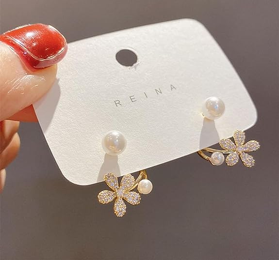 Pearl Flower Stud Earring