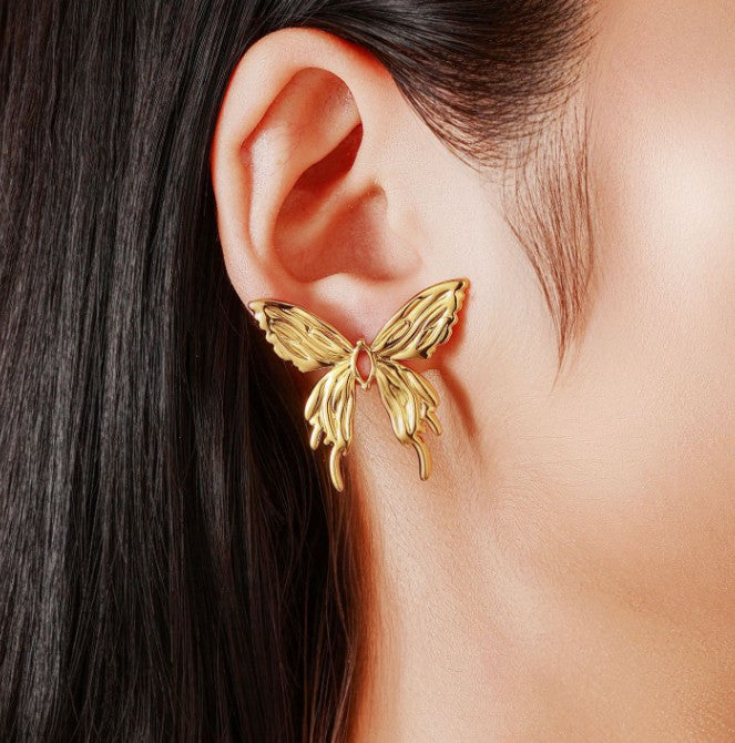BUTTERFLY ANTI TARNISH STUD KOREAN EARRINGS