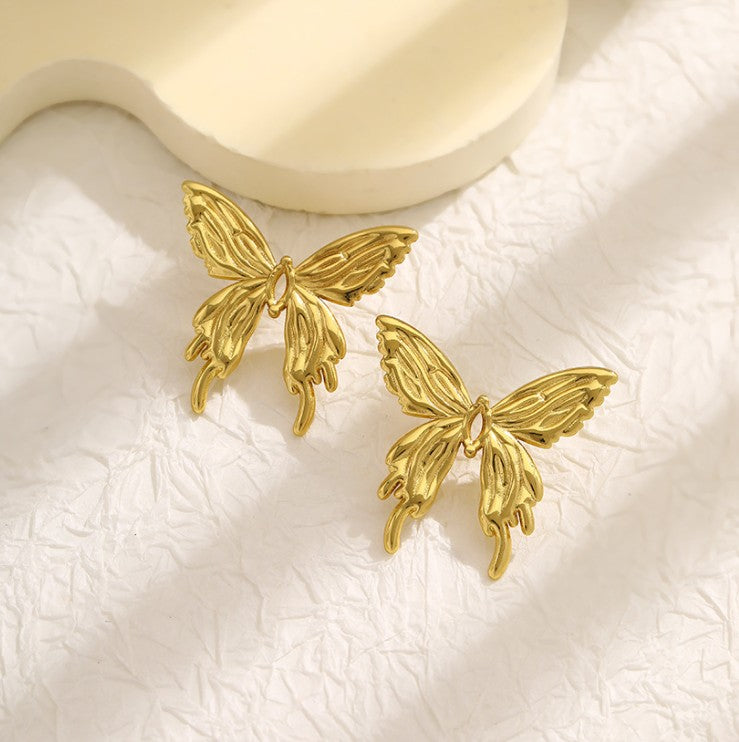 BUTTERFLY ANTI TARNISH STUD KOREAN EARRINGS
