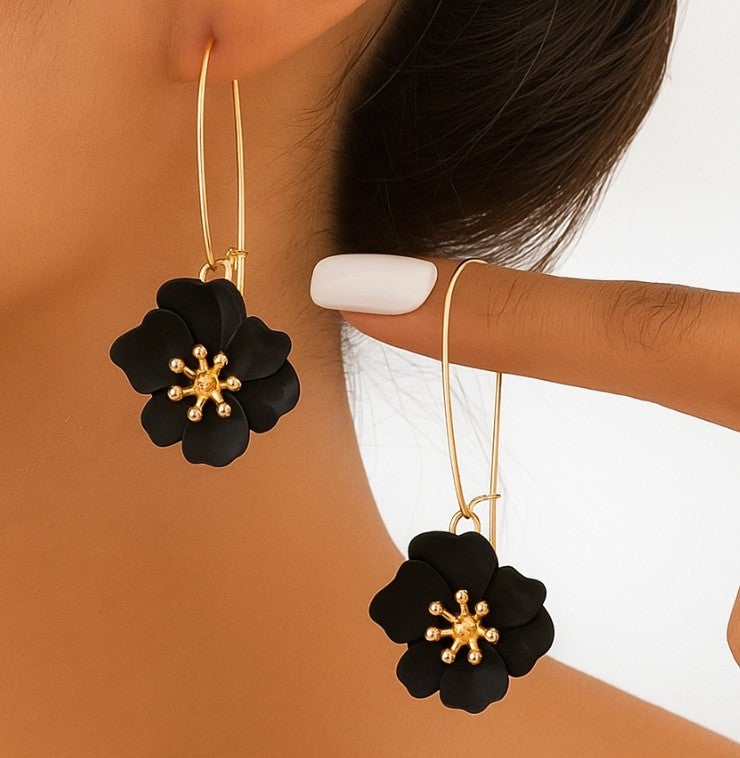 FLOWER DROP KOREAN EARRING