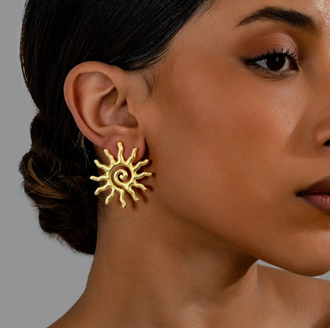 SUN ANTI TARNISH STUD KOREAN EARRINGS