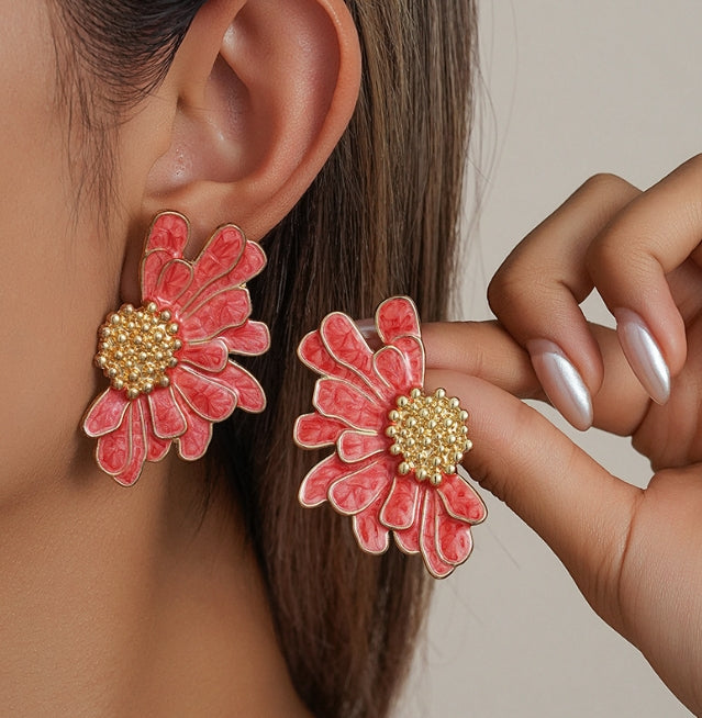 DAISY FLOWER STUDS KOREAN EARRINGS