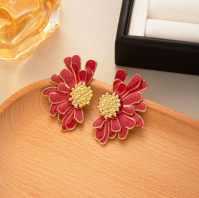DAISY FLOWER STUDS KOREAN EARRINGS