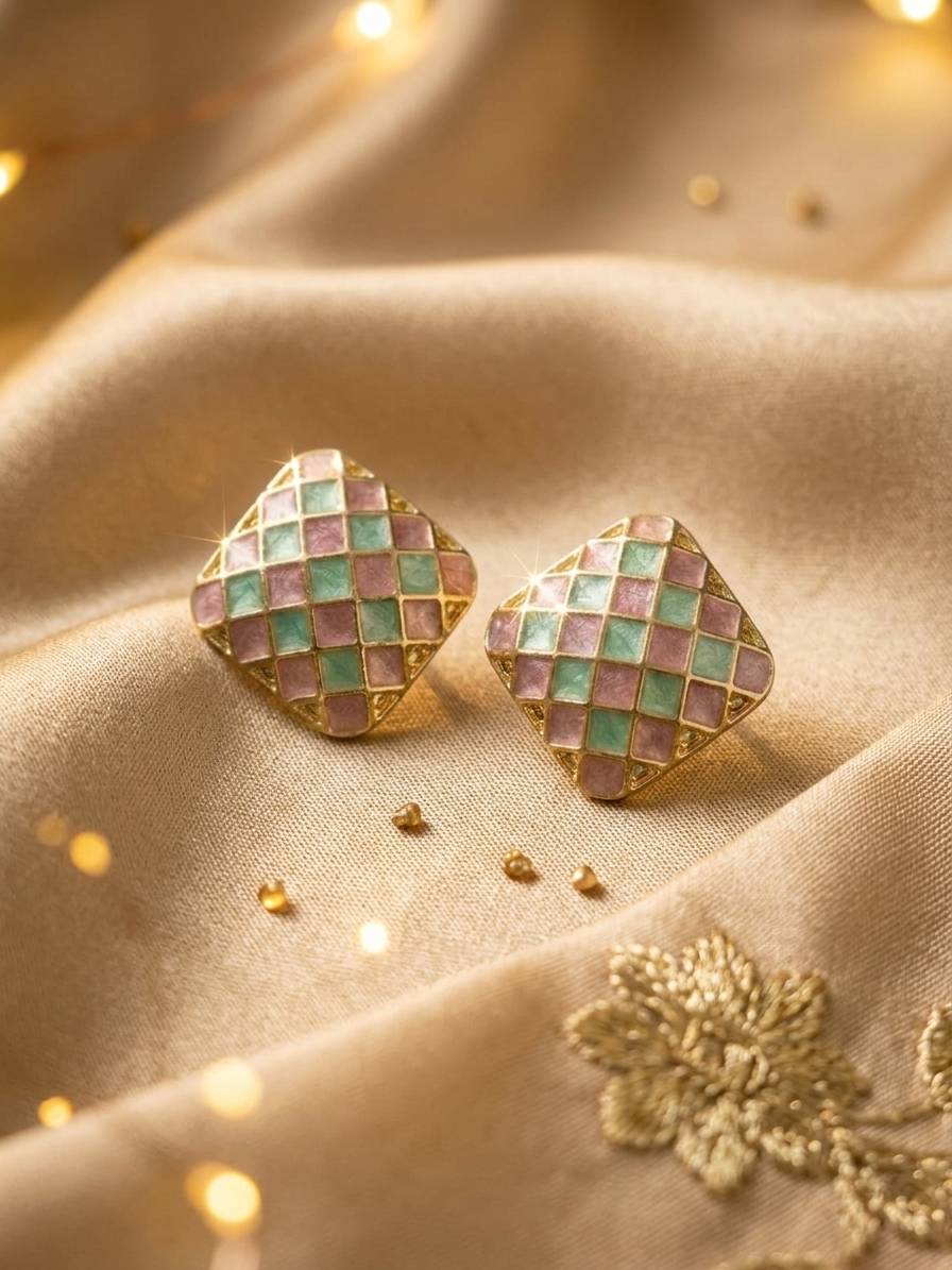 SQUARE SHAPE STUDS KOREAN EARRINGS