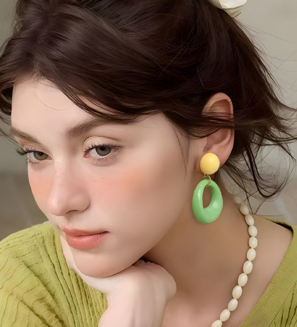RESIN DROP KOREAN EARRINGS