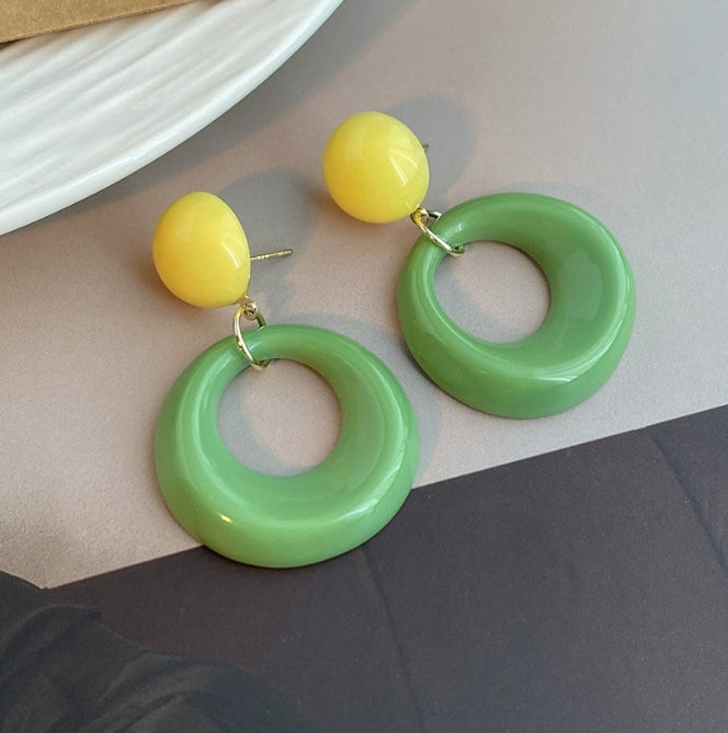 RESIN DROP KOREAN EARRINGS
