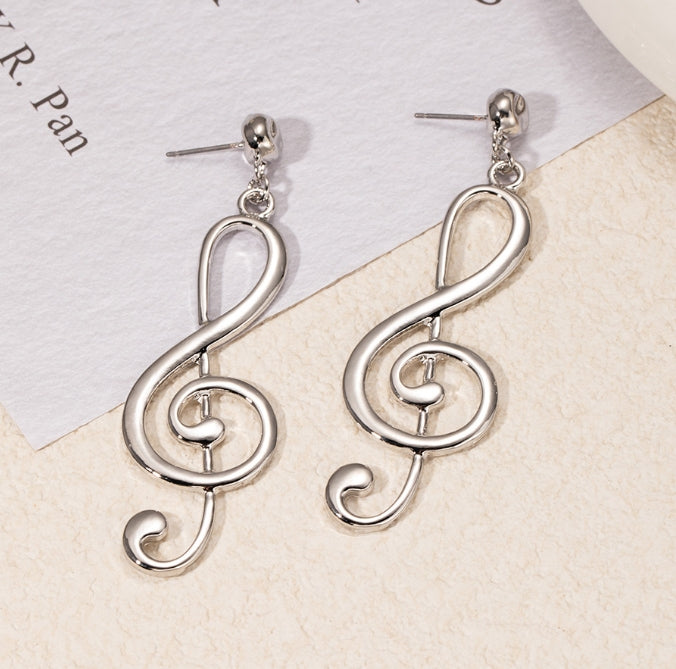 MUSICAL NOTE DROP KOREAN EARRINGS