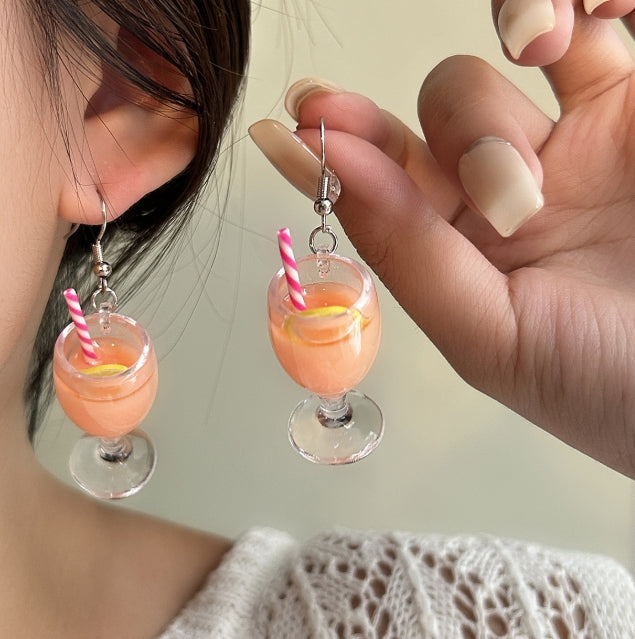 FRUIT GLASS KOREAN DROP EARRINGS
