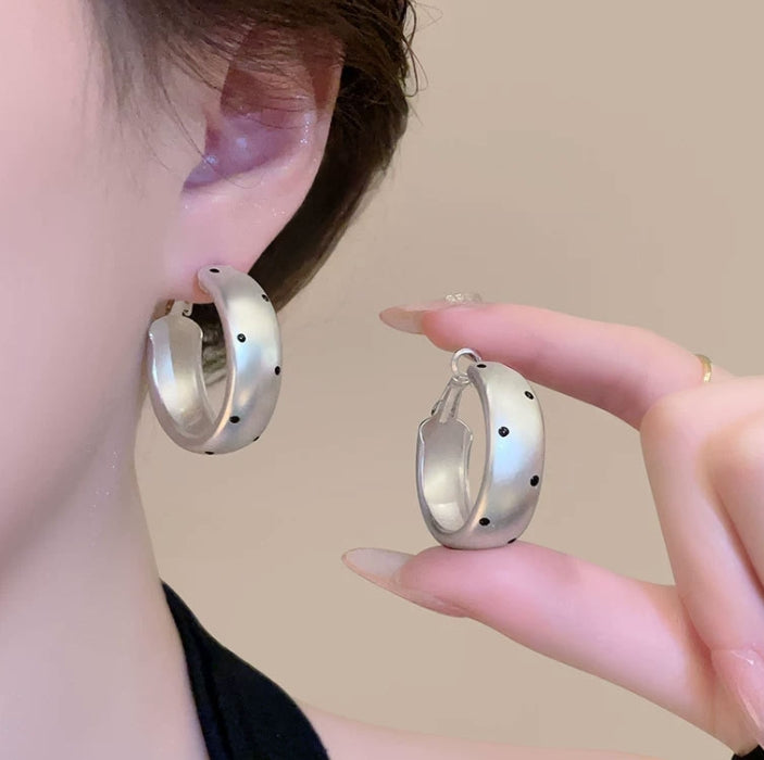 POLKA DOT HOOP EARRINGS