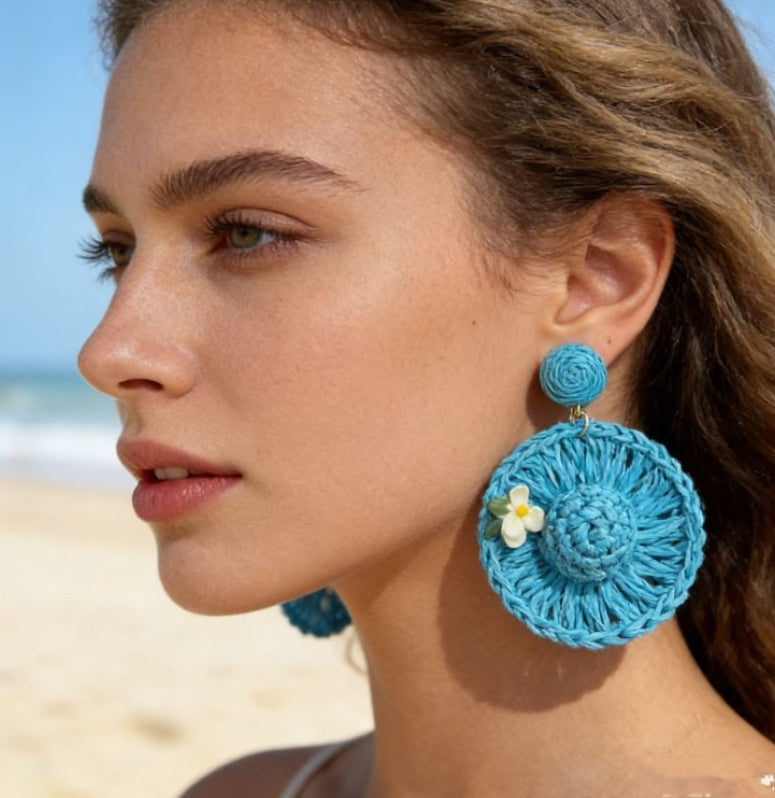 BIG FLOWER DROP EARRINGS