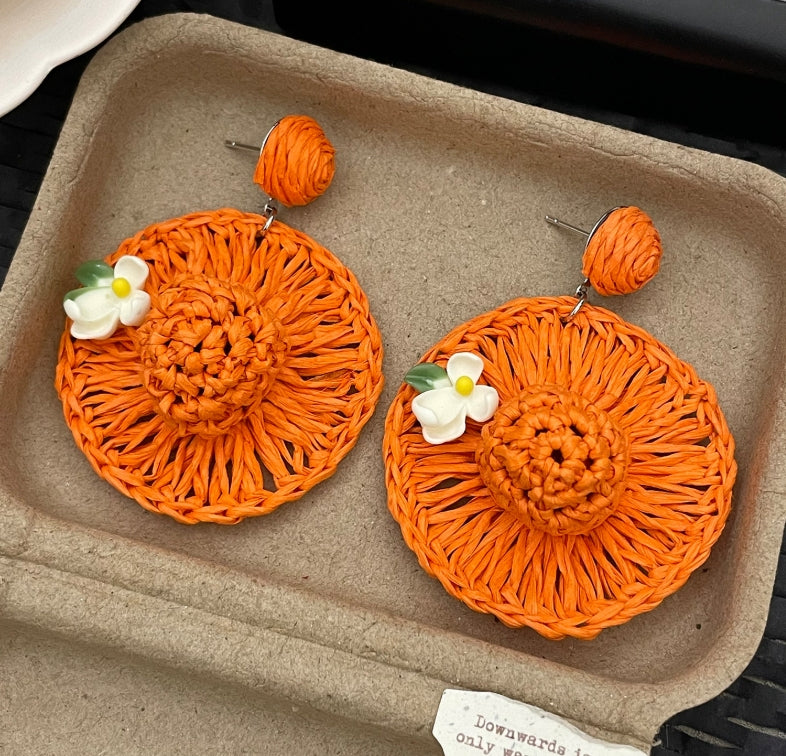 BIG FLOWER DROP EARRINGS
