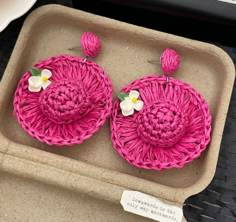 BIG FLOWER DROP EARRINGS
