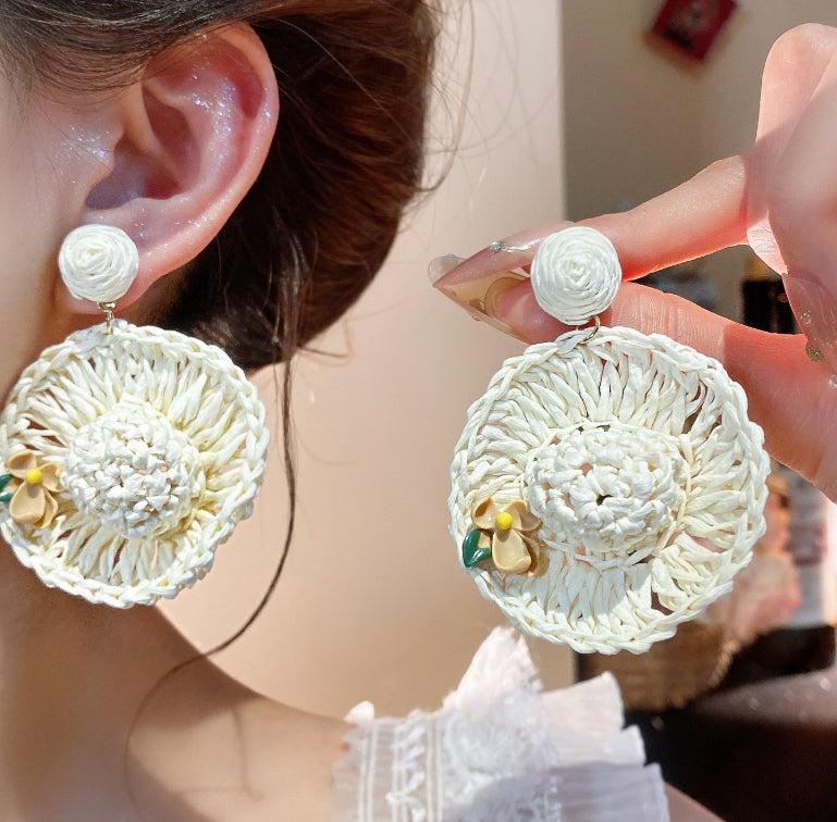 BIG FLOWER DROP EARRINGS