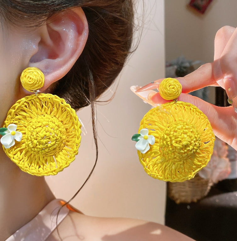 BIG FLOWER DROP EARRINGS