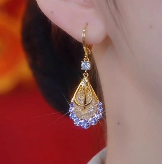 PURPLE DIAMOND DROP EARRING