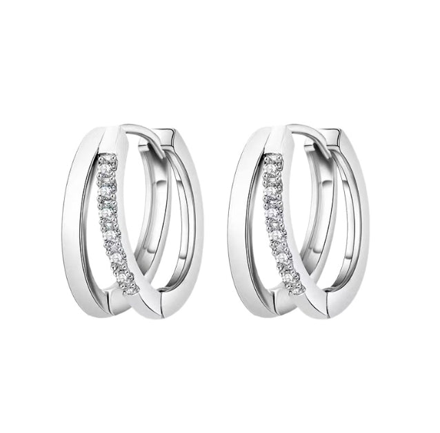 SILVER SMALL KOREAN HOOP EARRINGS