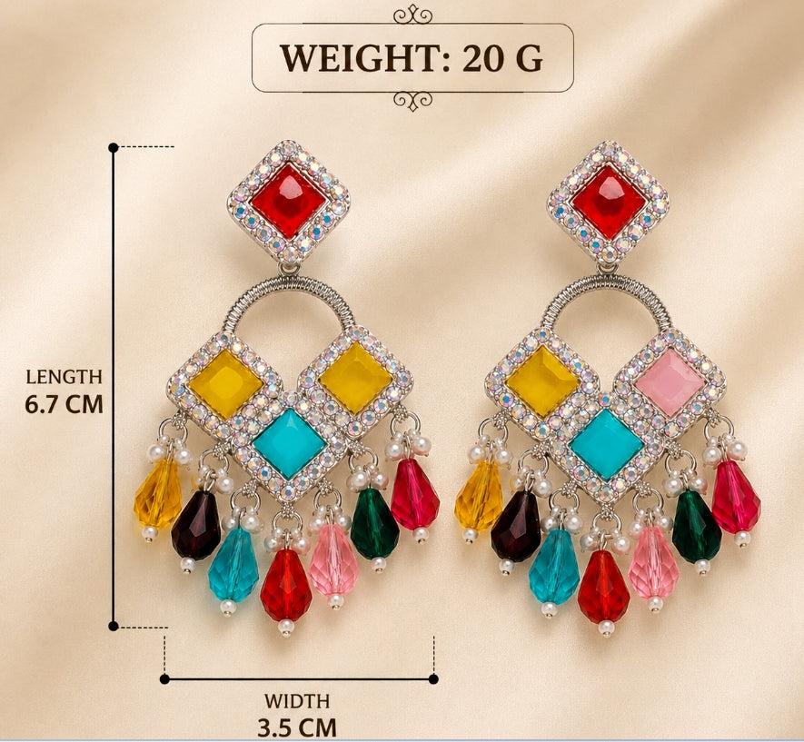 MULTICOLOR CHANDELIER TRADITIONAL JHUMKA EARRING