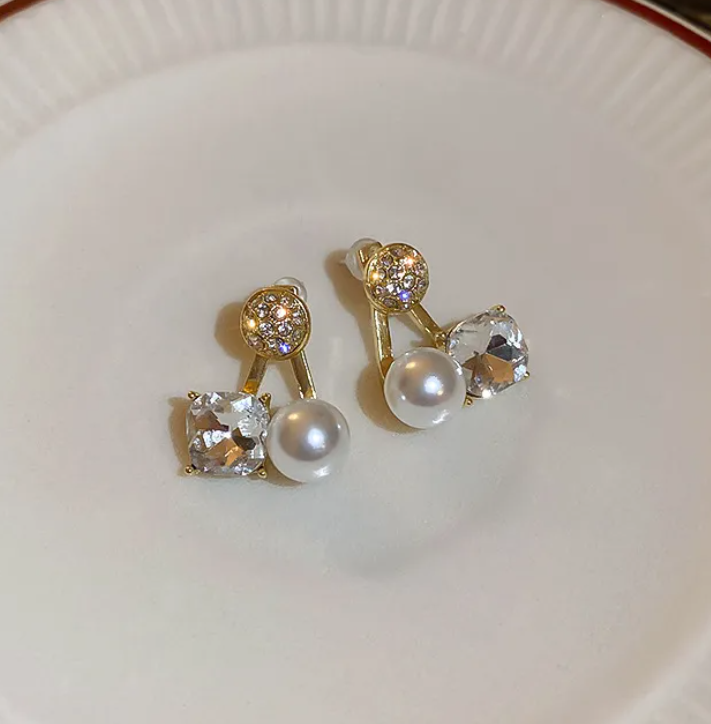 Crystal Pearl Drop / Stud Earring