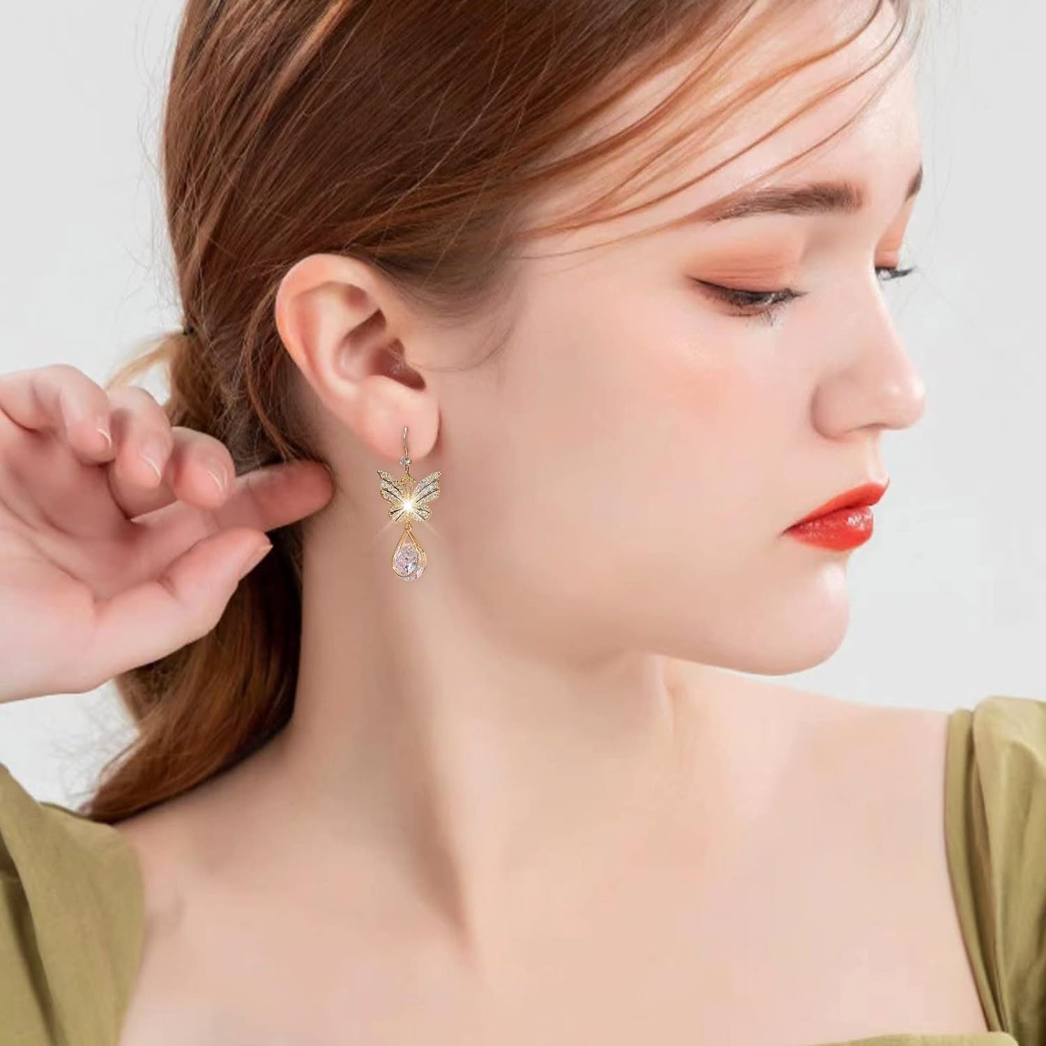 Butterfly Crystal Drop Earring
