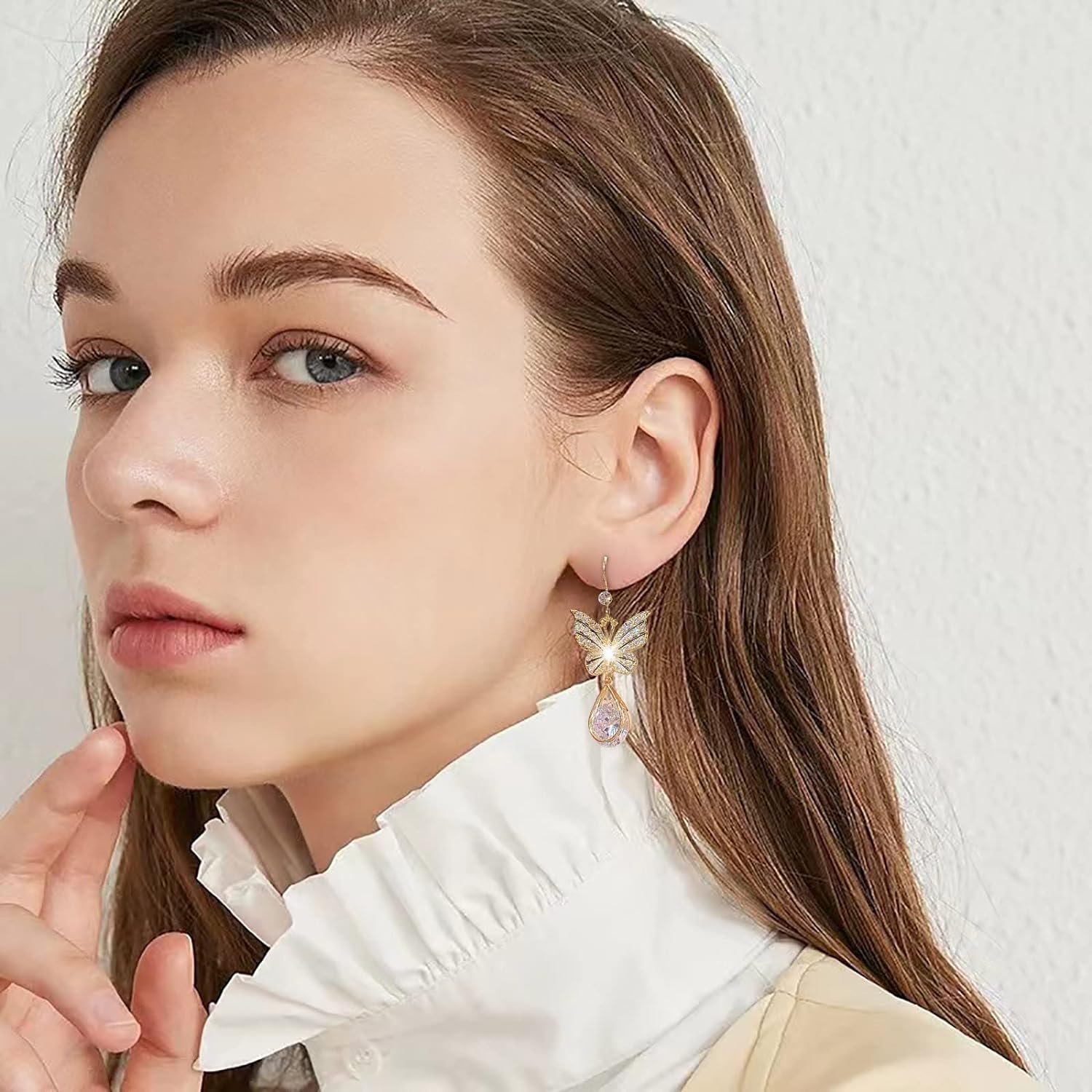 Butterfly Crystal Drop Earring