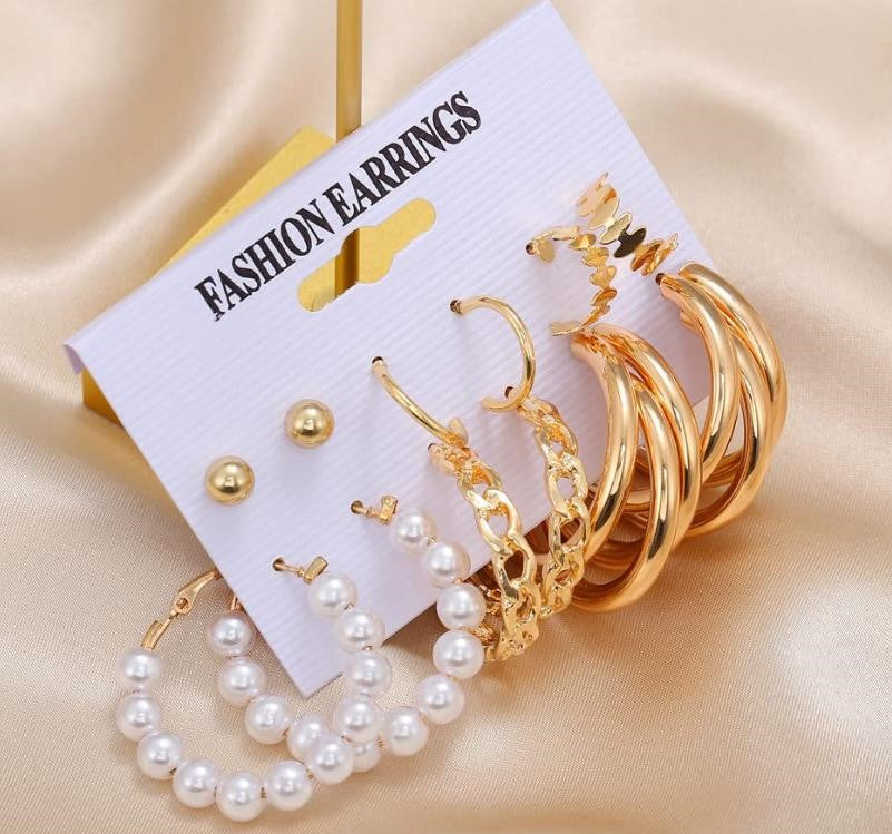 6 Pair Combo Set Earring