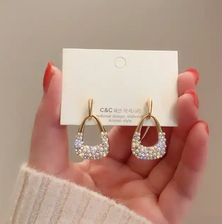 Pearl Crystal Dangle Earring