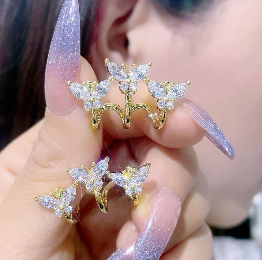 3 Butterfly stud Earring