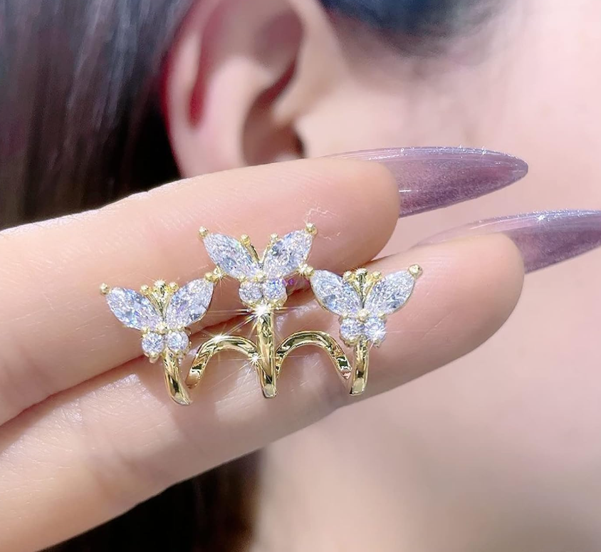 3 Butterfly stud Earring