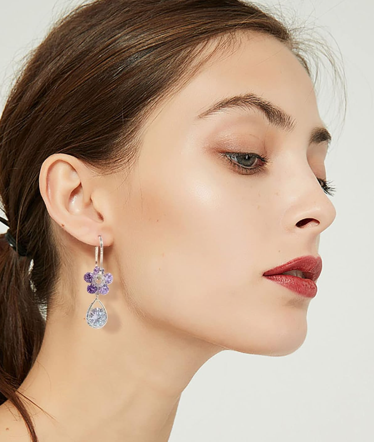 Crystal Flower Drop Earring