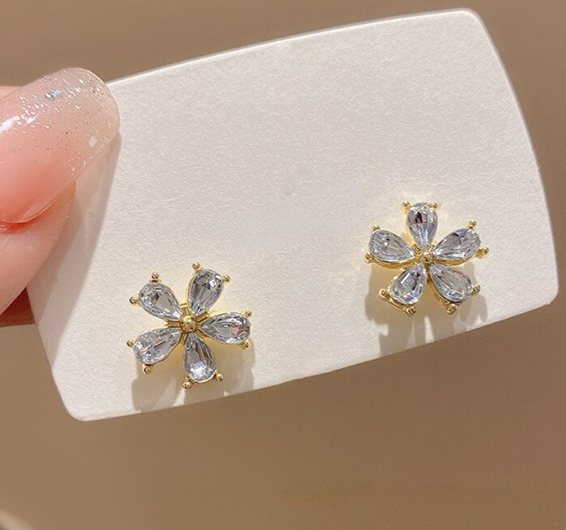 Flower Crystal Stud Earring