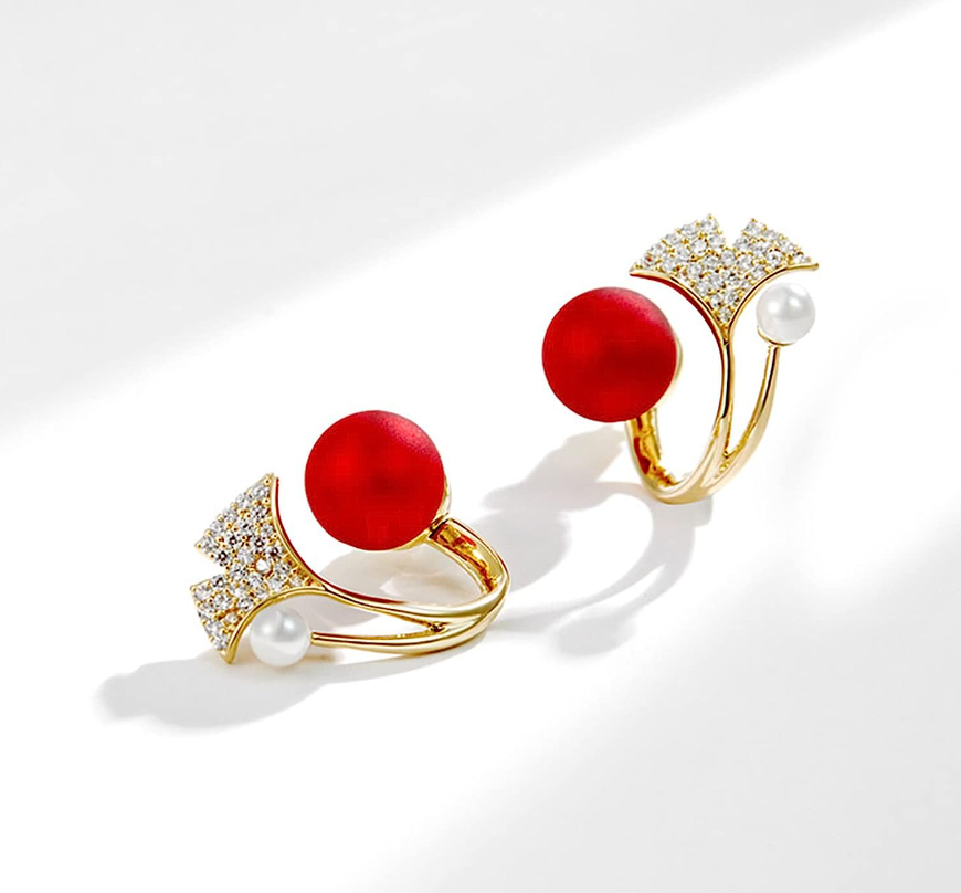 Leaf Pearl Stud Earring
