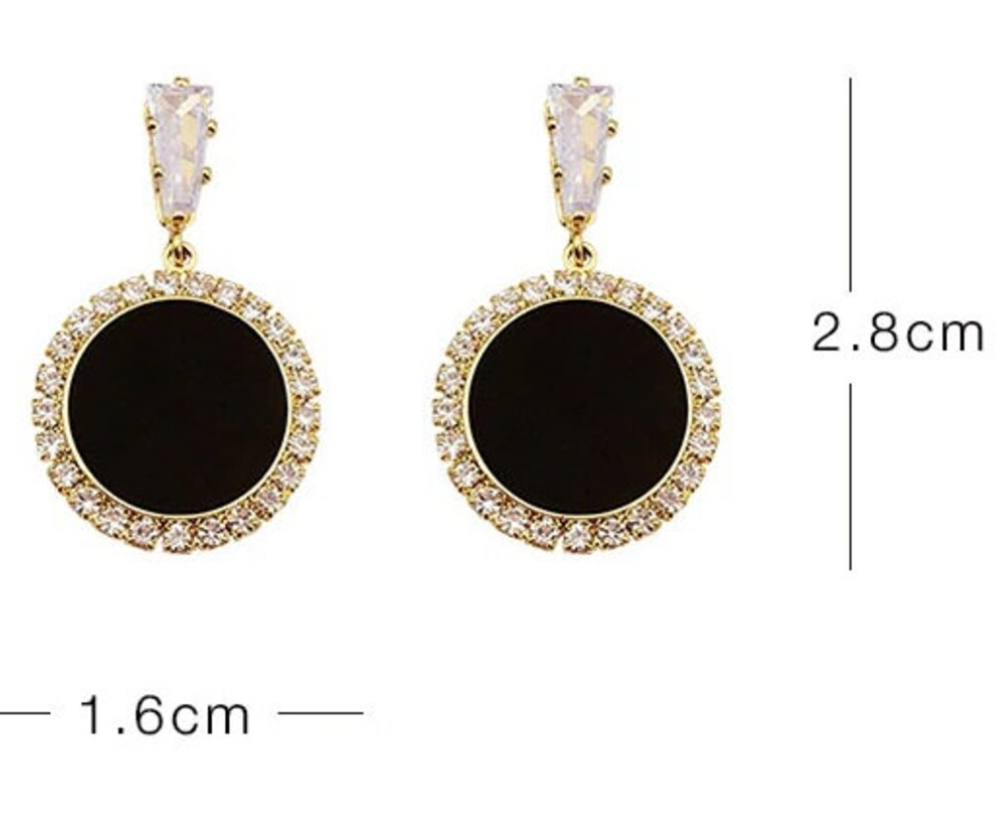 Round Drop Zircon Earring