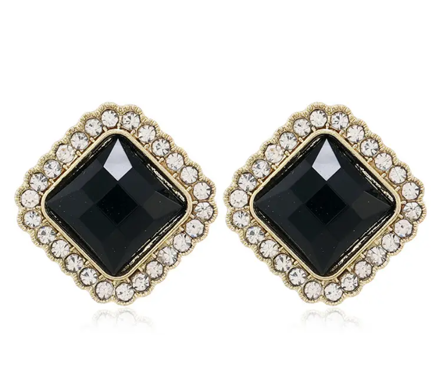 Geometric Crystal stud Earring
