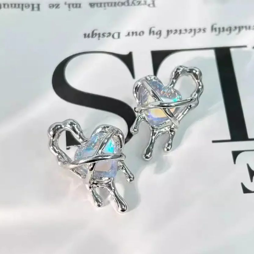 Heart Crystal Stud Earring