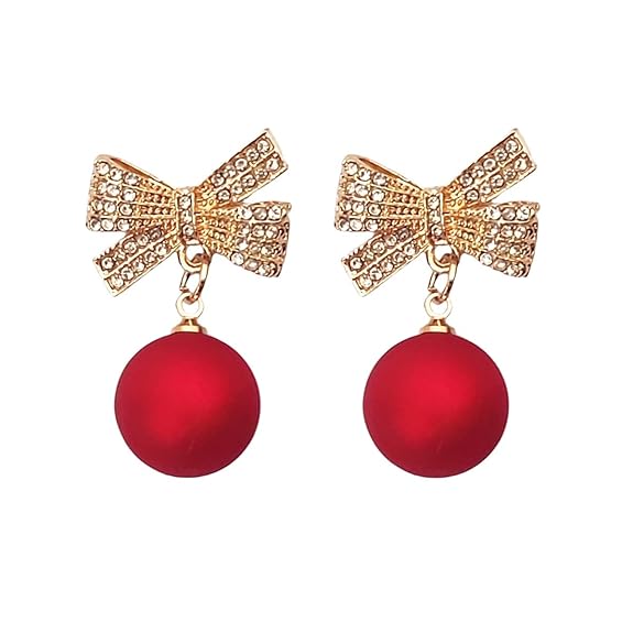 Bow Tie Pearl Drop Earring