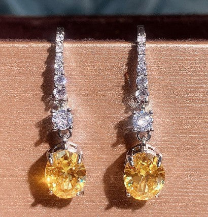 Small AD Stone Crystal Drop Earring