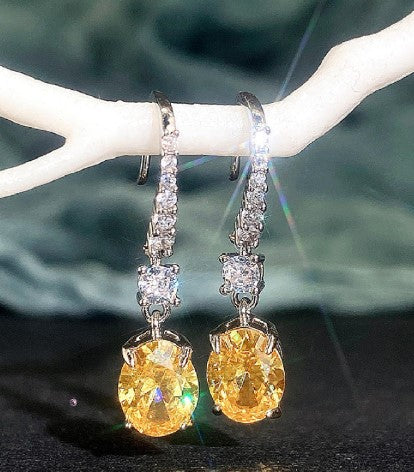 Small AD Stone Crystal Drop Earring