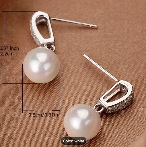 Zircon Small Pearl Drop Earring